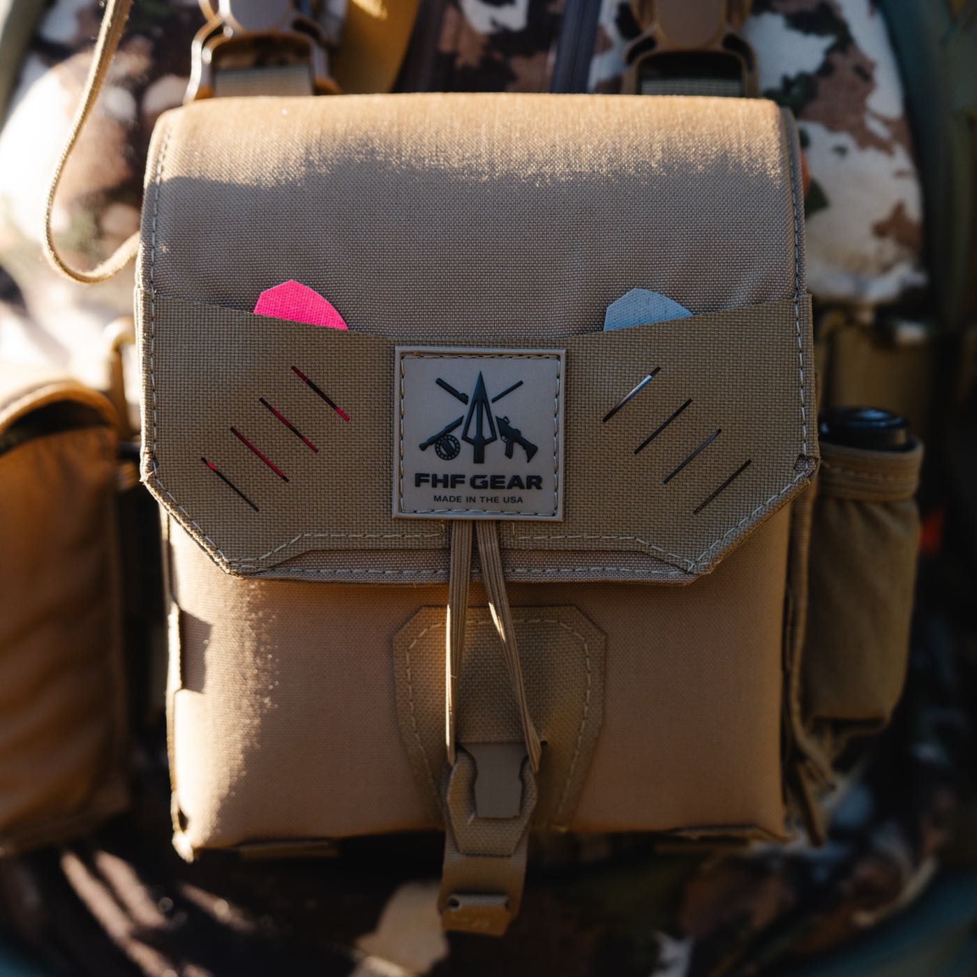 Tan binocular harness holding diaphragm calls