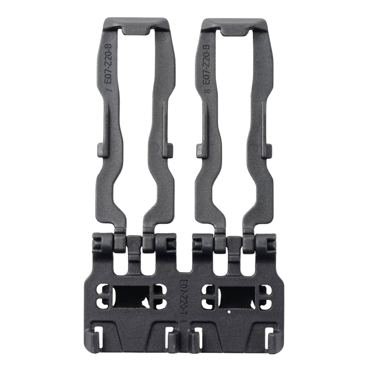 Black FHF Snapcor buckle fully open on a white background.