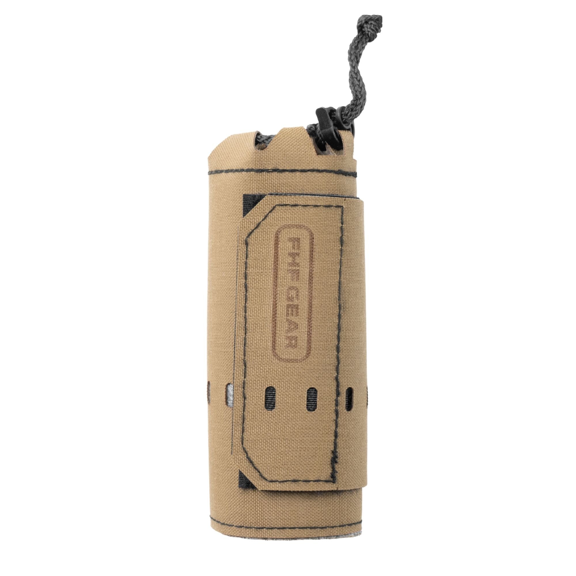 Coyote brown FHF Gear suppressor cover with black end.